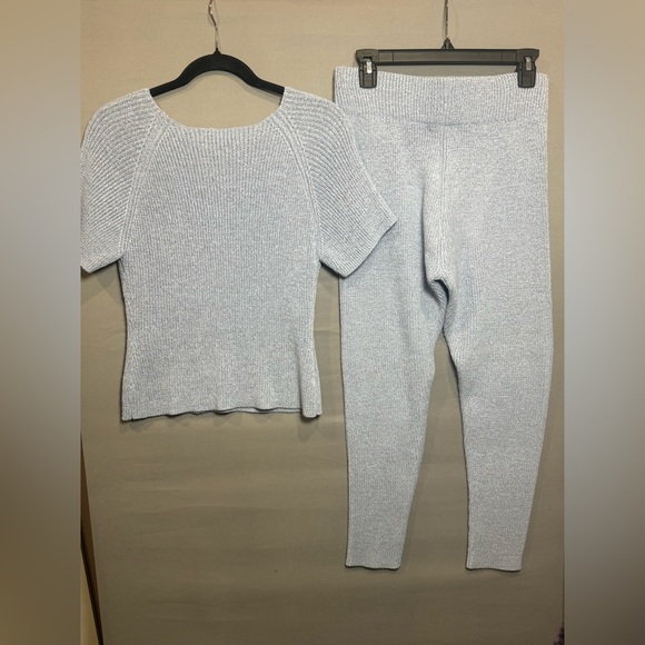 Missguided Knit Lounge Set – Blue Ribbed, NWT Pants, Top w/ Minor Flaw, Size 6/8 - Picture 7 of 12